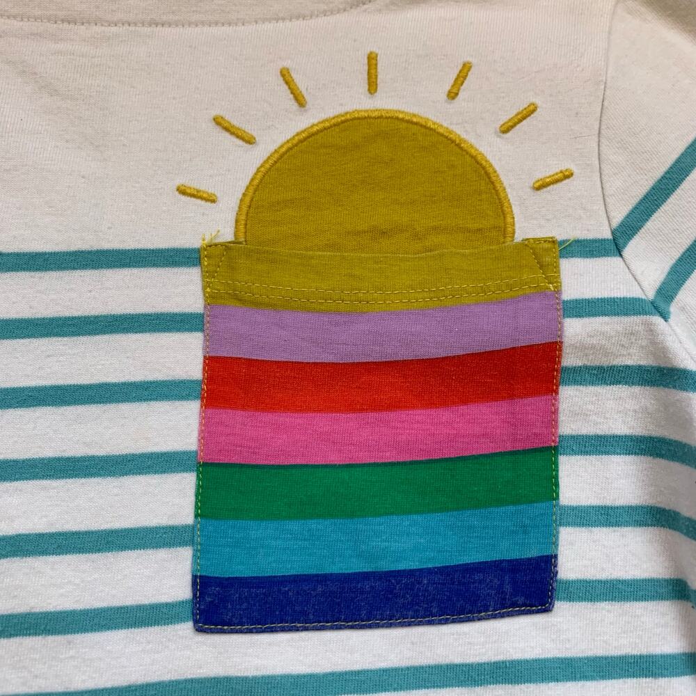 Mini Boden Striped Breton with Appliqué Sun 7/8 - Picture 2 of 7